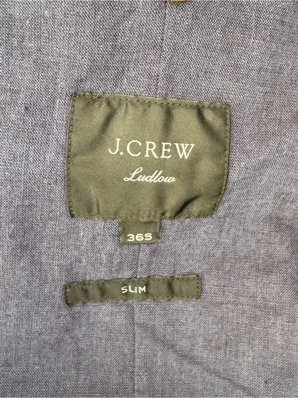 J.Crew Ludlow Slim Fit Navy Blue Blazer Sport Coat Cotton Linen blend 36S